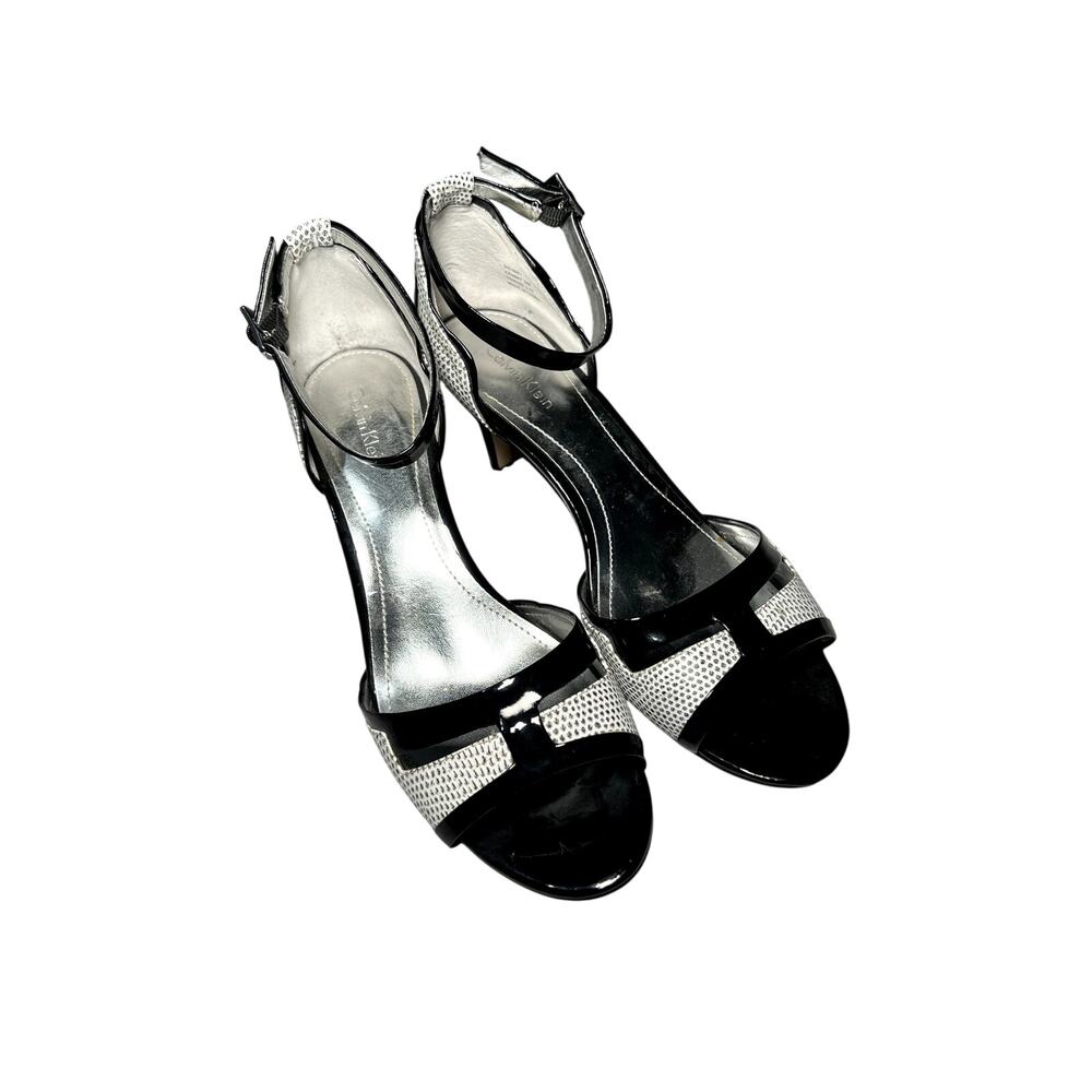 Calvin Klein kammy silver heels D'orsay womens 8 evening sophisticated‎ clubbing